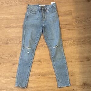 Levi's Light Blue Distressed Skinny Jeans